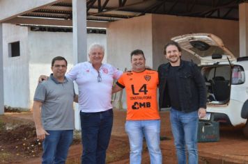 Prefeito de Coronel Barros Recebe Integrantes do Esporte Clube São Luiz e Visita Obra de Complexo Esportivo