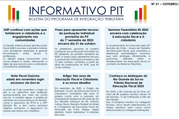 INFORMATIVO PIT BOLETIM DO PROGRAMA DE INTEGRAÇÃO TRIBUTÁRIA - Nº 31 – OUTUBRO/2025