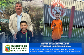 Jovem atleta de Coronel Barros passa por avaliação no Internacional