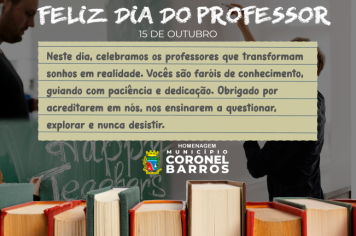 FELIZ DIA DO PROFESSOR!