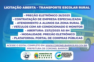 Licitação Aberta – Transporte Escolar Rural