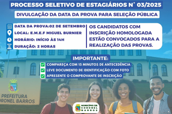 PROCESSO SELETIVO DE ESTAGIÁRIOS N° 03/2025