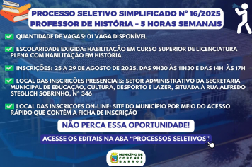 Processo Seletivo Simplificado Nº 16/2025