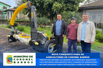 Prefeitura recebe nova colhedora de forragem para fortalecer a agricultura de Coronel Barros