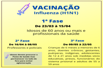 Campanha de vacinação contra a gripe inicia segunda-feira (23) para idosos