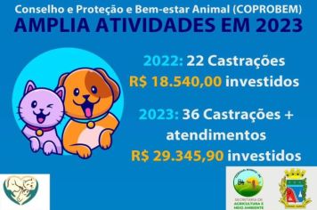 A Prefeitura Municipal de Coronel Barros e Secretaria Municipal de Agricultura e Meio Ambiente, por meio do Conselho de Proteção e Bem-Estar Animal - COPROBEM