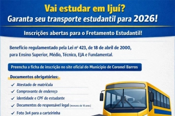 Vai estudar em Ijuí? Garanta seu transporte estudantil para 2026!