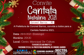 CONVITE: PREFEITURA DE CORONEL BARROS REALIZA CANTATA NATALINA 2021