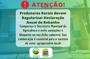 Alerta da Secretaria Municipal da Agricultura de Coronel Barros: Produtores Rurais devem Regularizar Declaração Anual de Rebanho