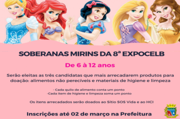 Abertas as inscrições para soberanas mirins da 8ª Expocelb