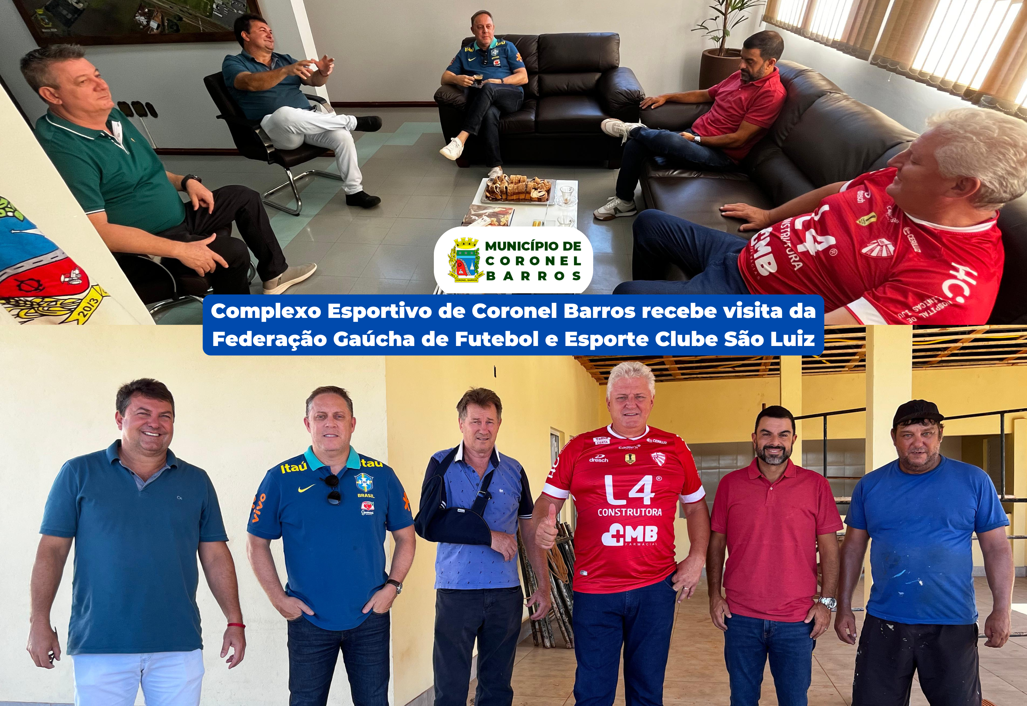 Complexo Esportivo de Coronel Barros recebe visita da Federação Gaúcha de Futebol e Esporte Clube São Luiz
