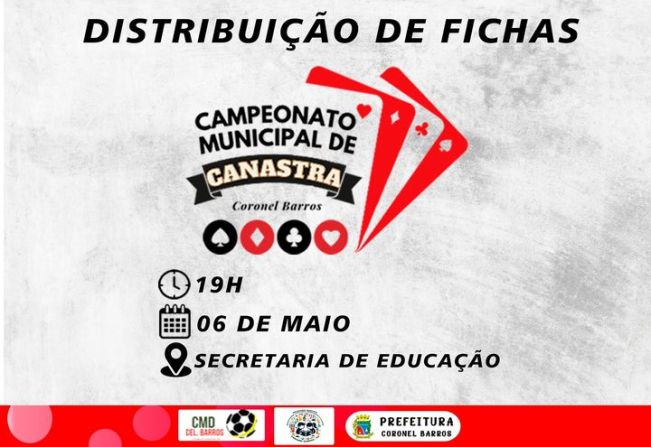 Distribuição de Fichas para o Campeonato Municipal de Canastra em Coronel Barros