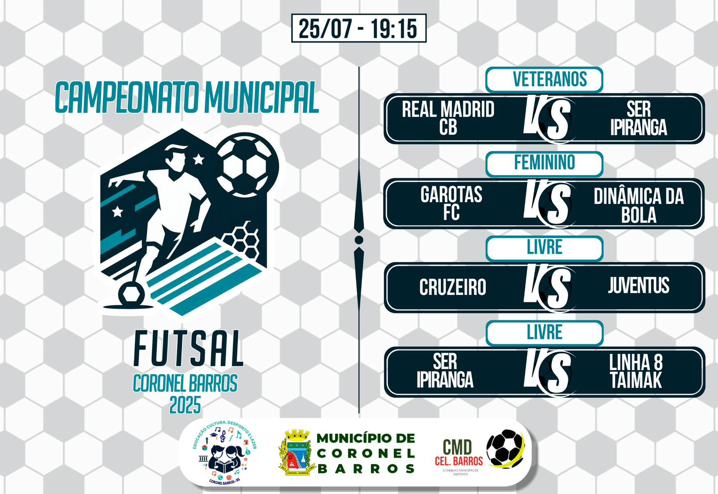 6ª rodada do Municipal de Futsal acontece nesta sexta-feira em Coronel Barros