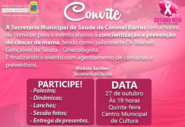 ATENÇÃO MULHERES DE CORONEL BARROS