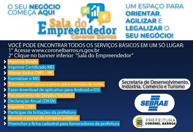 Sala do Empreendedor de Coronel Barros Lança Nova Página para Facilitar Acesso a Serviços Empresariais