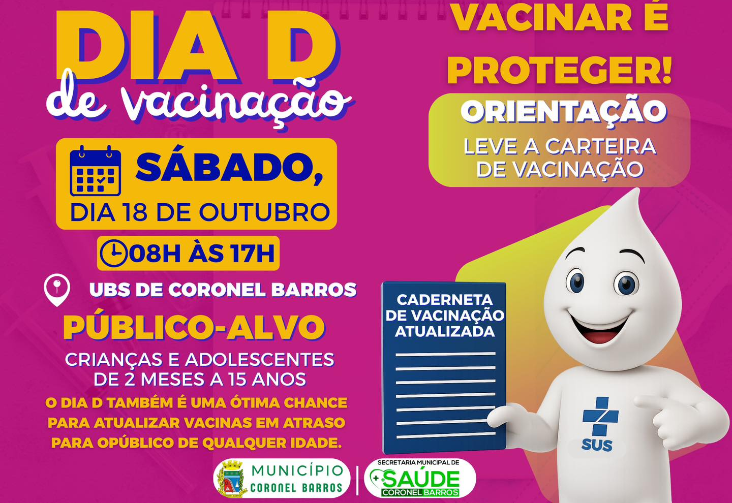 Dia D da Vacinação em Coronel Barros! Outubro 2025