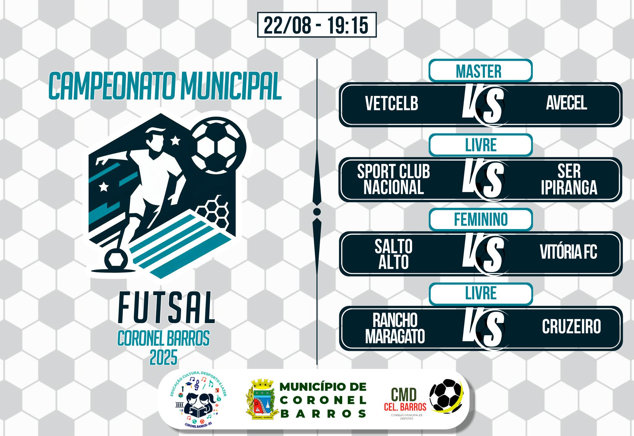 10ª rodada do Municipal de Futsal promete fortes emoções nesta sexta-feira em Coronel Barros