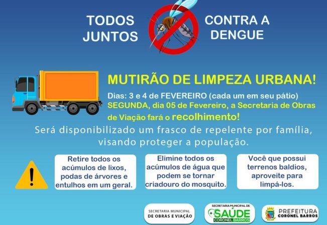 Aumento de Casos de Dengue em Coronel Barros  e Região Desperta Ação da Secretaria Municipal de Saúde