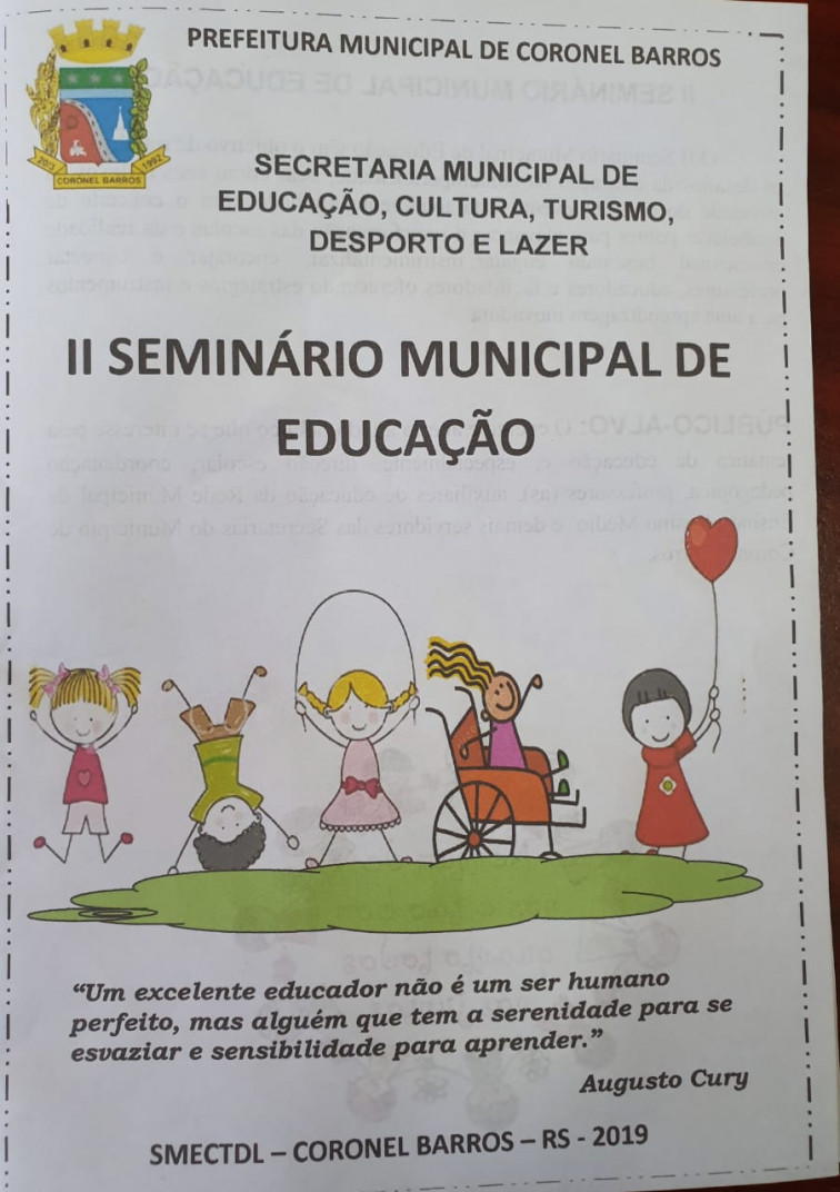 II Seminário Municipal de Educação ocorre neste sábado (20) em Coronel Barros